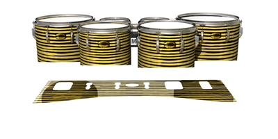 Yamaha 8300 Field Corps Tenor Drum Slips - Lateral Brush Strokes Yellow and Black (Yellow)