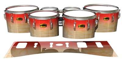 Yamaha 8300 Field Corps Tenor Drum Slips - Maple Woodgrain Red Fade (Red)