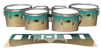 Yamaha 8300 Field Corps Tenor Drum Slips - Maple Woodgrain Teal Fade (Blue) (Green)