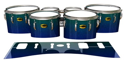 Yamaha 8300 Field Corps Tenor Drum Slips - Mariana Abyss (Blue) (Green)