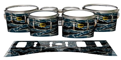 Yamaha 8300 Field Corps Tenor Drum Slips - Nighthawk Tiger Camouflage (Blue)