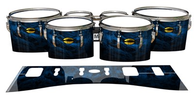 Yamaha 8300 Field Corps Tenor Drum Slips - Ocean GEO Marble Fade (Blue)
