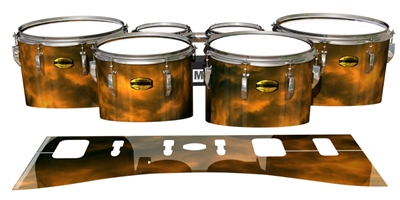 Yamaha 8300 Field Corps Tenor Drum Slips - Orange Smokey Clouds (Themed)