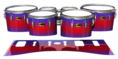 Yamaha 8300 Field Corps Tenor Drum Slips - Orion Fade (Blue) (Red)