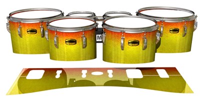 Yamaha 8300 Field Corps Tenor Drum Slips - Phoenix Fire (Yellow) (Orange)