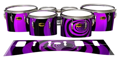 Yamaha 8300 Field Corps Tenor Drum Slips - Purple Vortex Illusion (Themed)