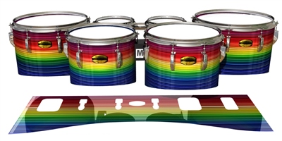 Yamaha 8300 Field Corps Tenor Drum Slips - Rainbow Stripes (Themed)