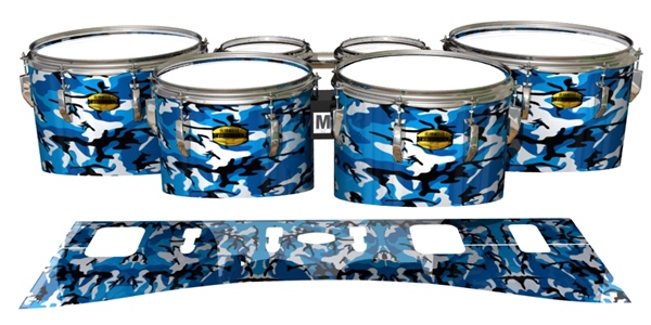 Yamaha 8300 Field Corps Tenor Drum Slips - Sky Blue Traditional Camouflage (Blue)