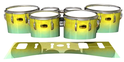 Yamaha 8300 Field Corps Tenor Drum Slips - Springtime Fade (Yellow) (Aqua)