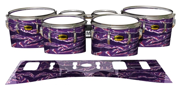 Yamaha 8300 Field Corps Tenor Drum Slips - Violet Voltage Tiger Camouflage (Purple)