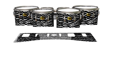 Yamaha 8300 Field Corps Tenor Drum Slips - Wave Brush Strokes Black and White (Neutral)