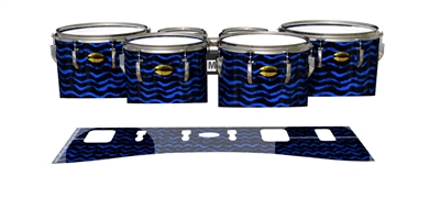 Yamaha 8300 Field Corps Tenor Drum Slips - Wave Brush Strokes Blue and Black (Blue)