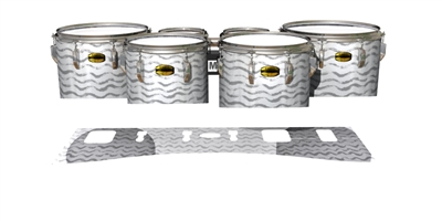 Yamaha 8300 Field Corps Tenor Drum Slips - Wave Brush Strokes Grey and White (Neutral)