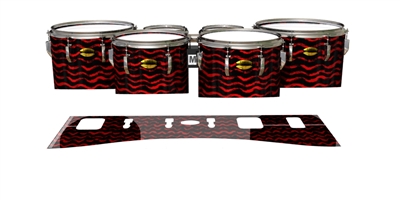 Yamaha 8300 Field Corps Tenor Drum Slips - Wave Brush Strokes Red and Black (Red)