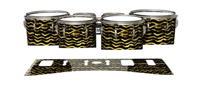 Yamaha 8300 Field Corps Tenor Drum Slips - Wave Brush Strokes Yellow and Black (Yellow)