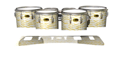 Yamaha 8300 Field Corps Tenor Drum Slips - Wave Brush Strokes Yellow and White (Yellow)