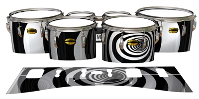 Yamaha 8300 Field Corps Tenor Drum Slips - White Vortex Illusion (Themed)