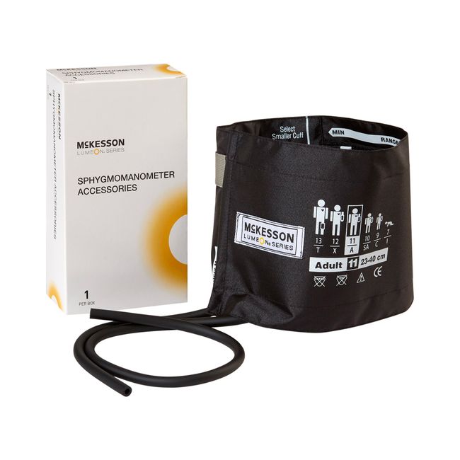 CUFF&BLADDER, BP 2TU LF BLK ADLT (1/BX 15BX/CS)