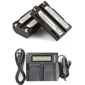 2 Batteries + LCD Dual Rapid Battery Charger for