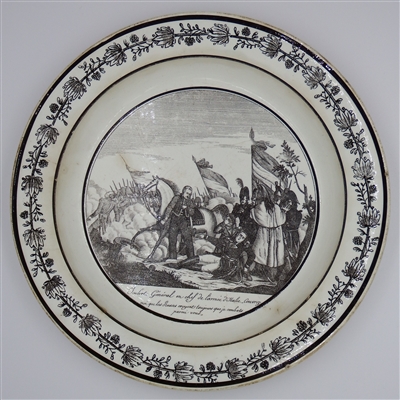 Choisy-Le-Roi Creamware Plate circa 1860 General Joubert