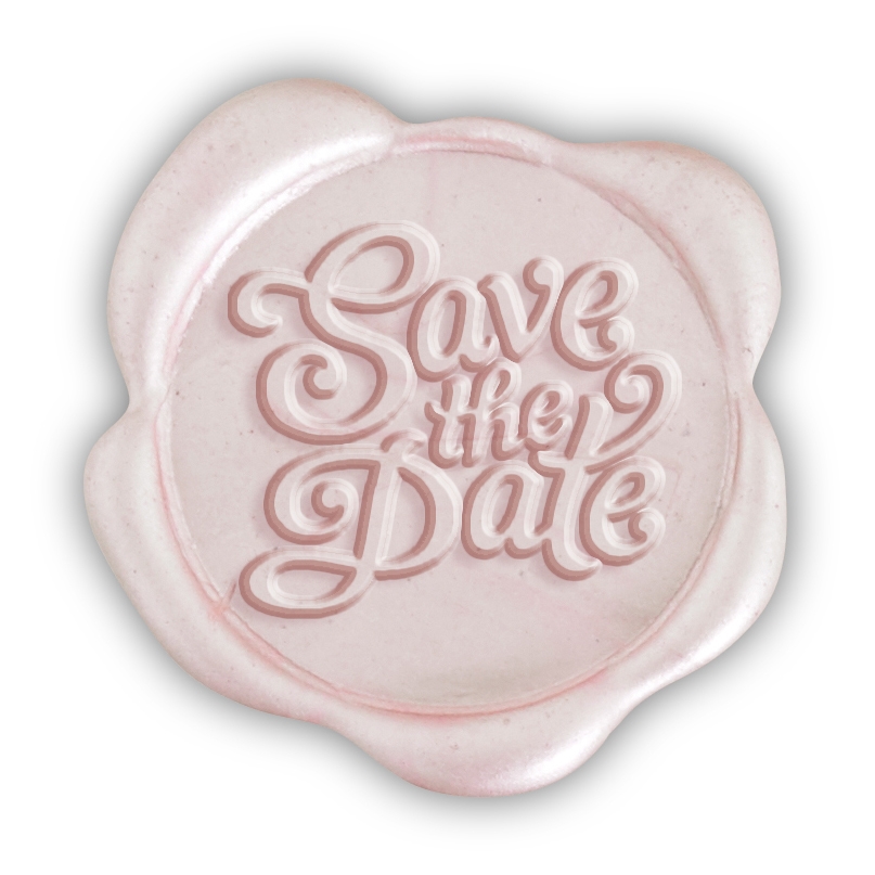 Custom Adhesive Wax Seal Stickers Hand Pressed - 1 1/4 Symbol Save the  Date-1 1/4
