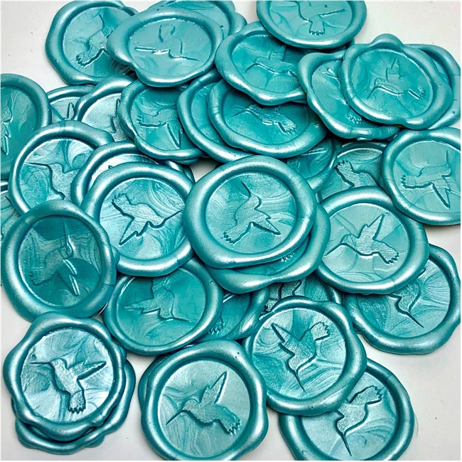 Self Adhesive Symbol Wax Seal Stickers  1 1/4" - Hummingbird