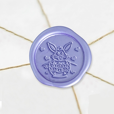 Self Adhesive Symbol Wax Seal Stickers  1 1/4" - Easter Bunny