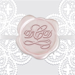 Shelly Font with Swirl Adhesive Wax Seals - 1 1/4" Monogram