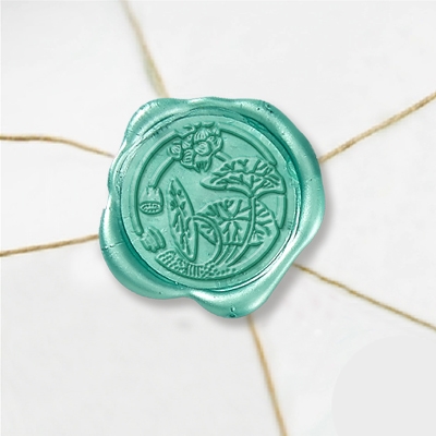 Self Adhesive Symbol Wax Seal Stickers  1 1/4" - Asian Floral 6