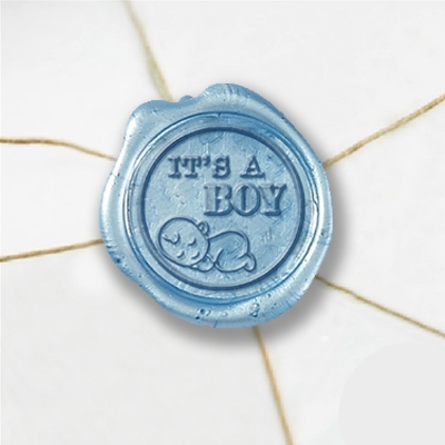 Self Adhesive Symbol Wax Seal Stickers  1 1/4" - It's a Boy