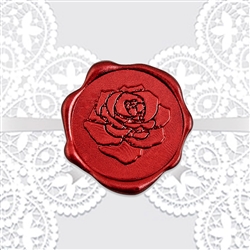 Vintage Rose Adhesive Wax Seals - Symbol