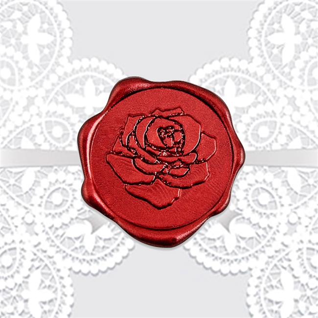 Vintage Rose Adhesive Wax Seals - Symbol