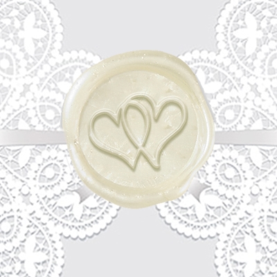 Double Heart Adhesive Wax Seals - Wedding Symbol