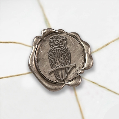 Self Adhesive Symbol Wax Seal Stickers  1 1/4" - Hedwig Owl