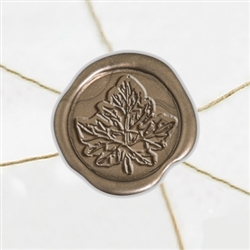 Self Adhesive Symbol Wax Seal Stickers  1 1/4" - Leaf