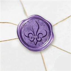 Self Adhesive Symbol Wax Seal Stickers  1 1/4" - Ornamental Fleur