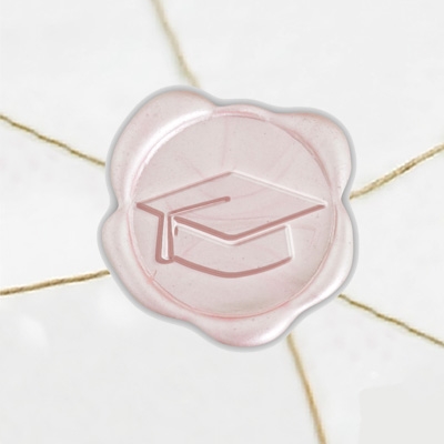 Self Adhesive Symbol Wax Seal Stickers  1 1/4" - Graduation Cap