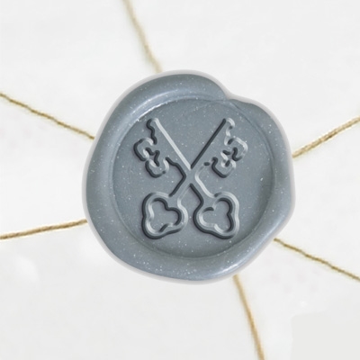 Self Adhesive Symbol Wax Seal Stickers  1 1/4" - Crossed Keys