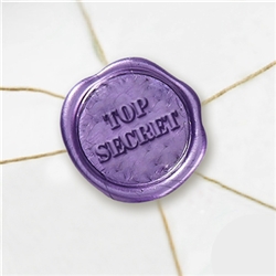 Self Adhesive Symbol Wax Seal Stickers  1 1/4" - Top Secret