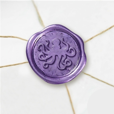 Self Adhesive Symbol Wax Seal Stickers  1 1/4" - Octopus