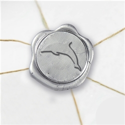 Self Adhesive Symbol Wax Seal Stickers  1 1/4" - Dolphin