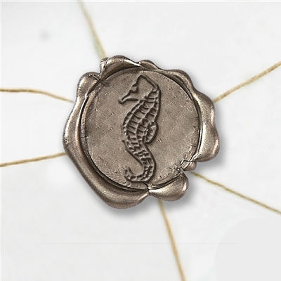 Self Adhesive Symbol Wax Seal Stickers  1 1/4" - Seahorse