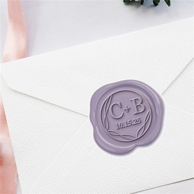 Custom Adhesive Wax Seal Stickers Hand Pressed - 1 1/4" Wedding Duogram-Modernist