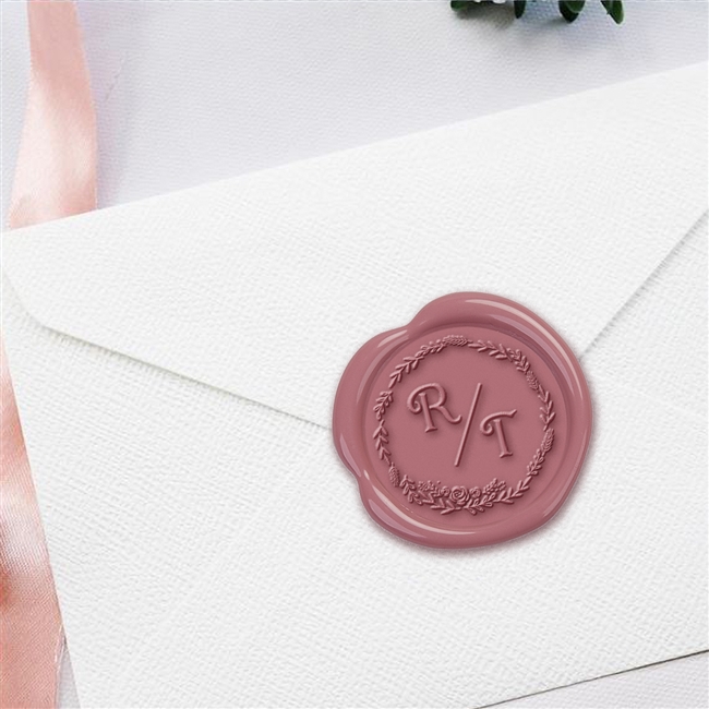 Custom Adhesive Wax Seal Stickers Hand Pressed - 1 1/4" Wedding Duogram-Daphne