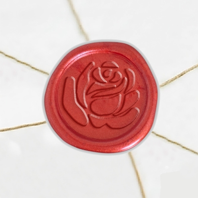 Self Adhesive Symbol Wax Seal Stickers  1 1/4" - Rose 2