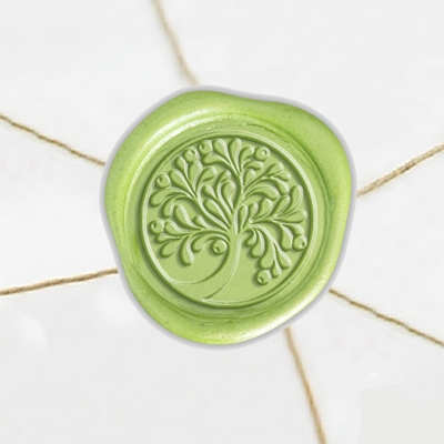 Self Adhesive Symbol Wax Seal Stickers  1 1/4" - Tree