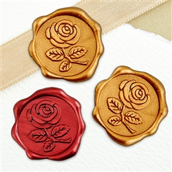 Adhesive Wax Seal Stickers 25PK - 1" Rose