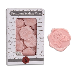 Hydrangea Adhesive Wax Seals 25Pk Quick-Ship Stickers - 1" - Pink
