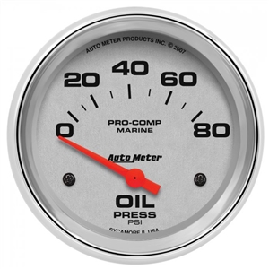 Auto Meter 200747-35 Oil Pressure Marine Chrome Gauge