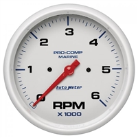 Auto Meter 200750 Tachometer Marine White Gauge